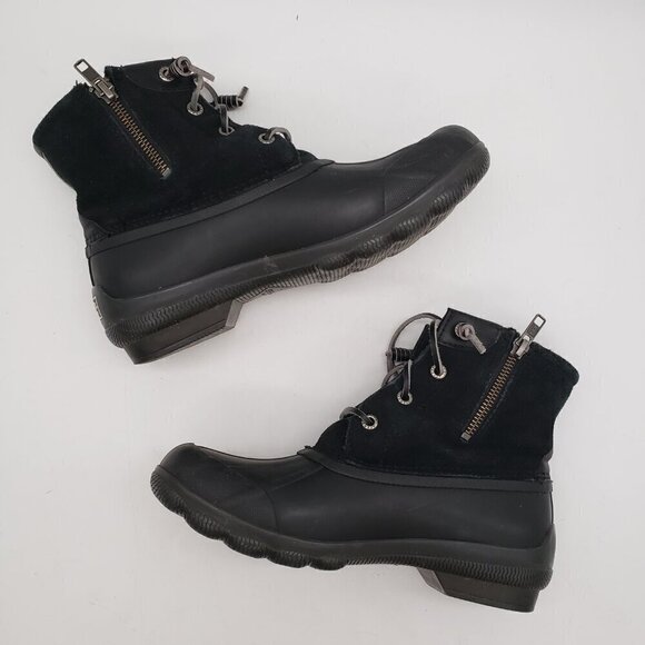 Sperry Top-Sider Women's Size 6 M Syren Gulf Duck Black Bootie STS80422 Leather - Picture 4 of 14